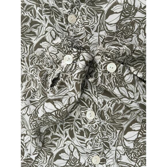 Ajaccio vintage button down shirt floral M-L neutral Novelty cottagecore - Picture 4 of 7